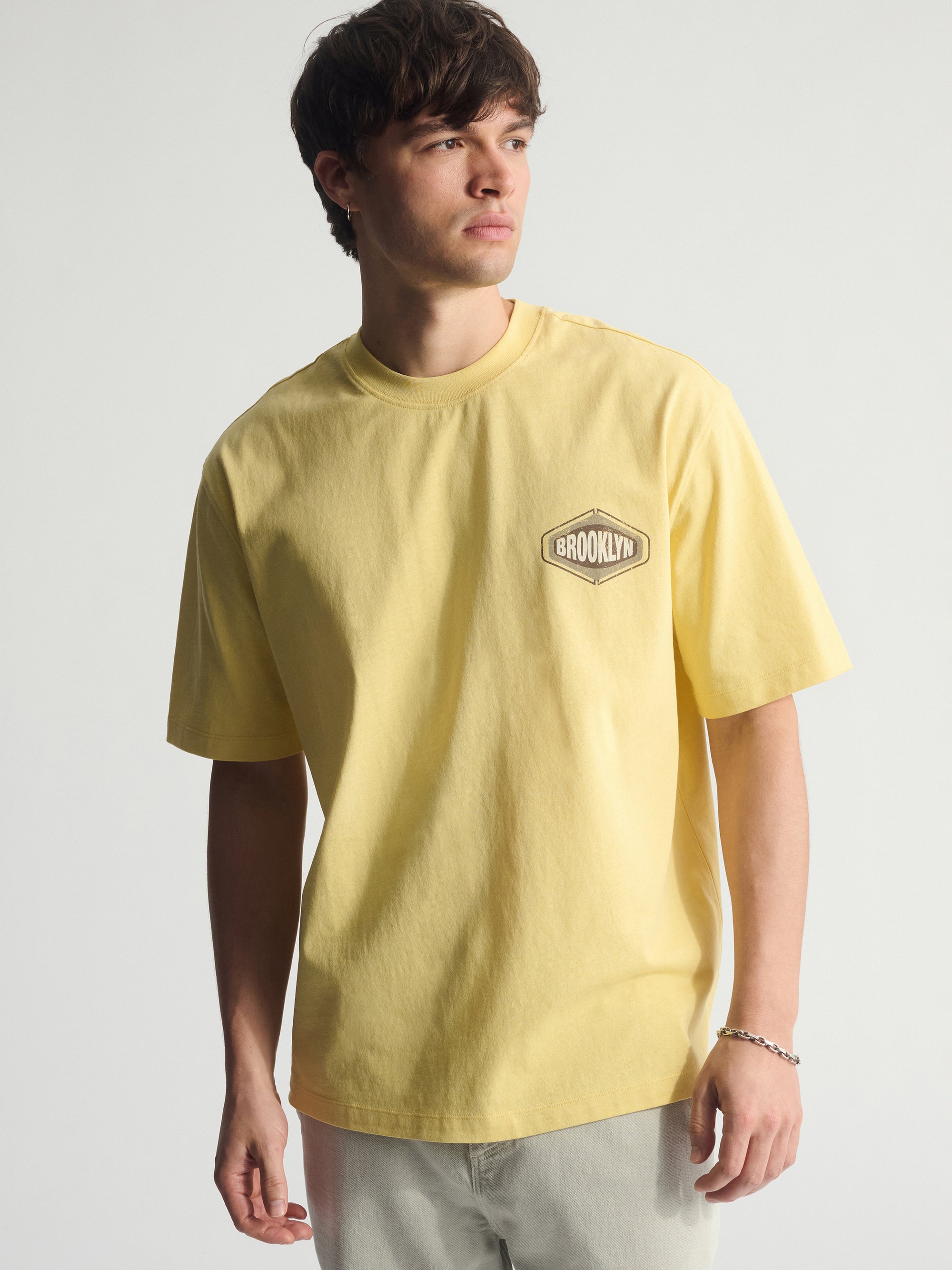 Men's Brooklyn Vintage Loose Fit T-Shirt In Dusky Citron - BROOKLYN INDUSTRIES