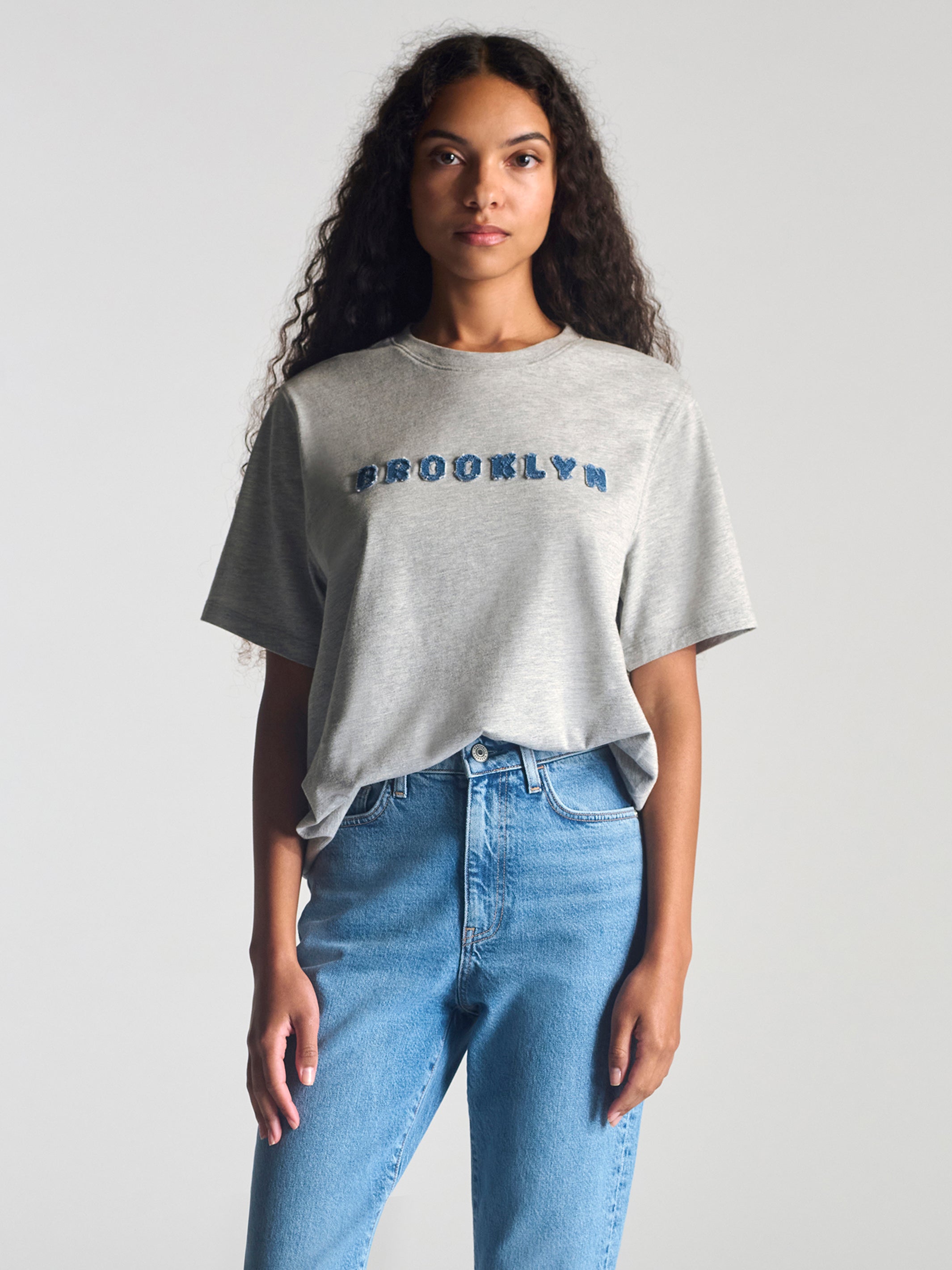 Women's Brooklyn T-Shirt In Grey Melange - BROOKLYN INDUSTRIES