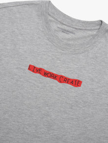 Men's Live Work Create T-Shirt in Mid Grey Melange