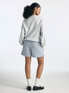 Women's Logo V-Neck Varsity Sweatshirt in Grey Melange - BROOKLYN INDUSTRIES