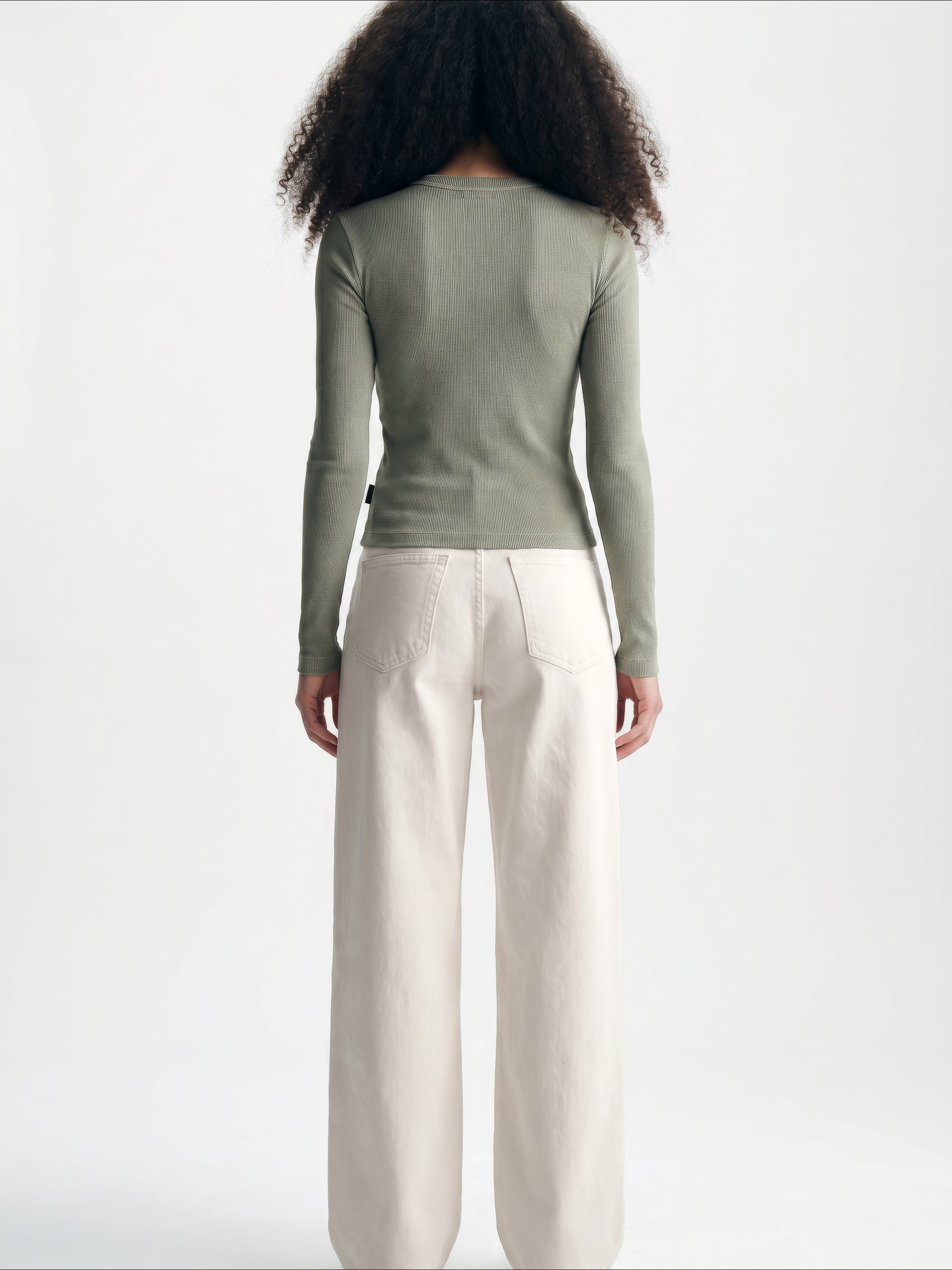 Women's Ribbed Button-Up T-Shirt in Shadow - BROOKLYN INDUSTRIES