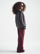 Women's Brooklyn Waffle Sweater in Dark Grey Melange