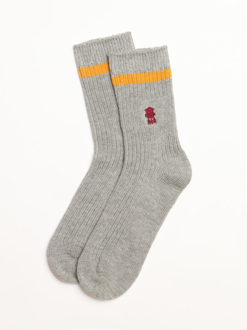 Women's Water Tower Logo Socks in Opal Gray - BROOKLYN INDUSTRIES