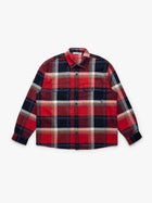 Men's Plaid Overshirt in Red Check - BROOKLYN INDUSTRIES