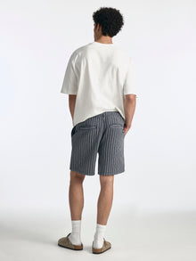 Men's Drawstring Striped Shorts in Indigo - BROOKLYN INDUSTRIES