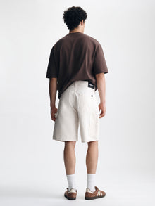 Men's Williamsburg Carpenter Shorts in Cream Colored Canvas - BROOKLYN INDUSTRIES