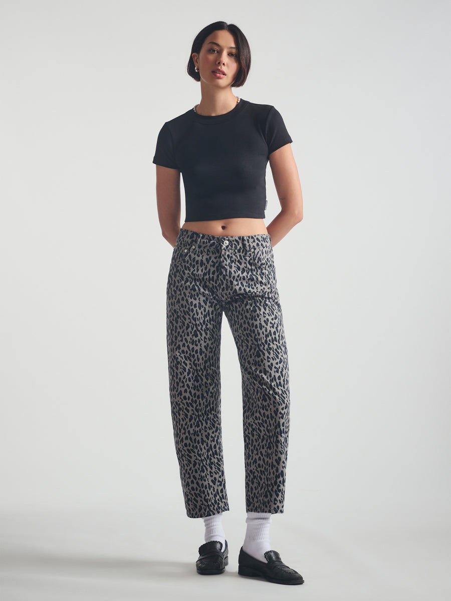 Women's Barrel Pants in Smoke Leo Twill - BROOKLYN INDUSTRIES