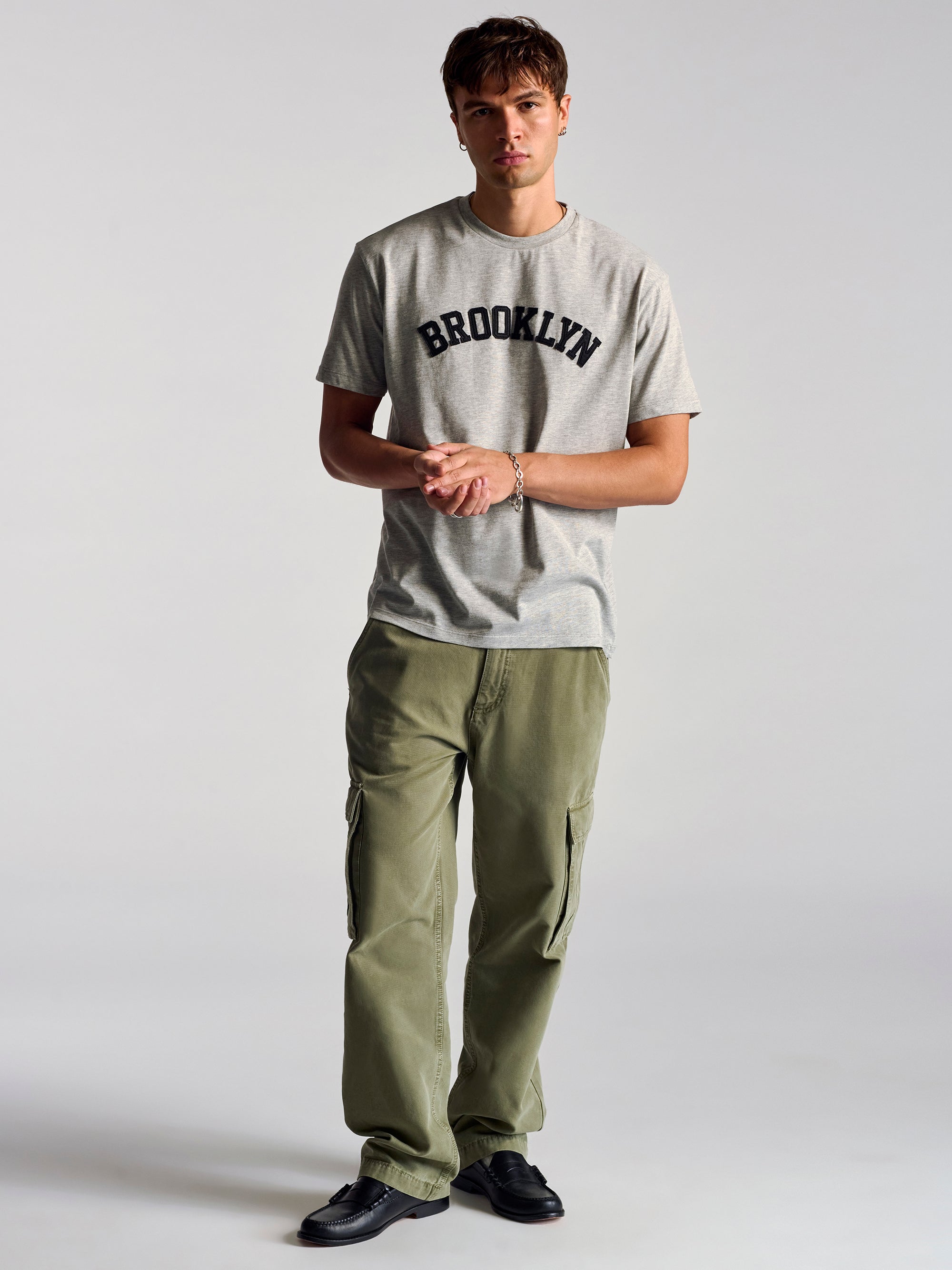 Men's Brooklyn T-Shirt In Grey Melange - BROOKLYN INDUSTRIES