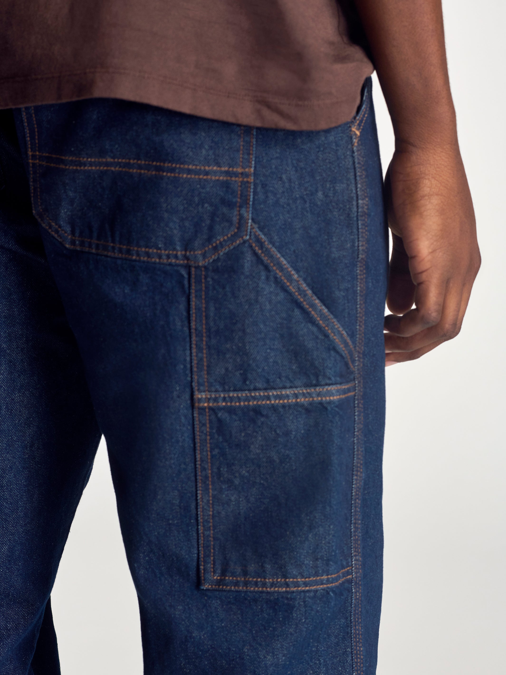 Men's Central Loose Carpenter Pants in Rinse Denim - BROOKLYN INDUSTRIES