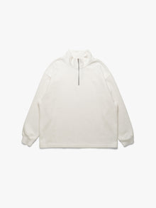 Men's Half Zip Sweatshirt In Antique White - BROOKLYN INDUSTRIES