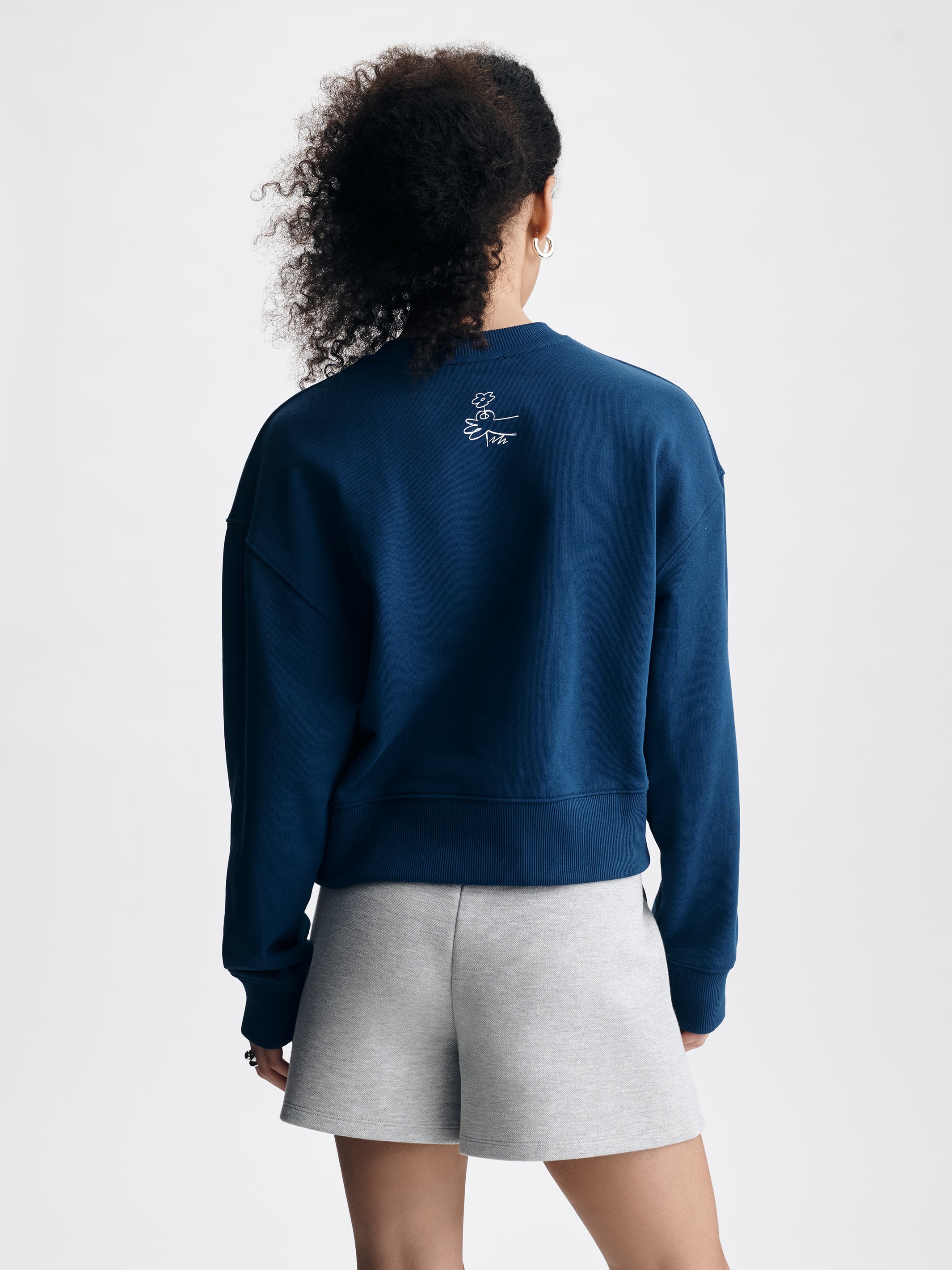 Women's One Love One Brooklyn Sweatshirt in Navy Peony - BROOKLYN INDUSTRIES