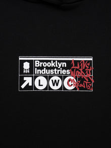 Women's Brooklyn Subway Hoodie in Black - BROOKLYN INDUSTRIES