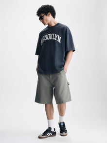 Men's Oversized Brooklyn T-Shirt in Ombre Blue - BROOKLYN INDUSTRIES