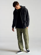 Men's Campus Zip Up Sweatshirt In Dark Grey Melange - BROOKLYN INDUSTRIES