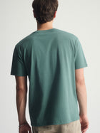 Men's Brooklyn Logo Cotton T-Shirt In Silver Pine