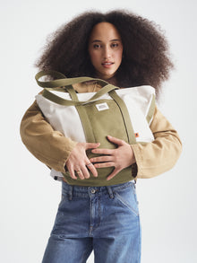 Brooklyn Colorblock Tote Bag in Natural - BROOKLYN INDUSTRIES