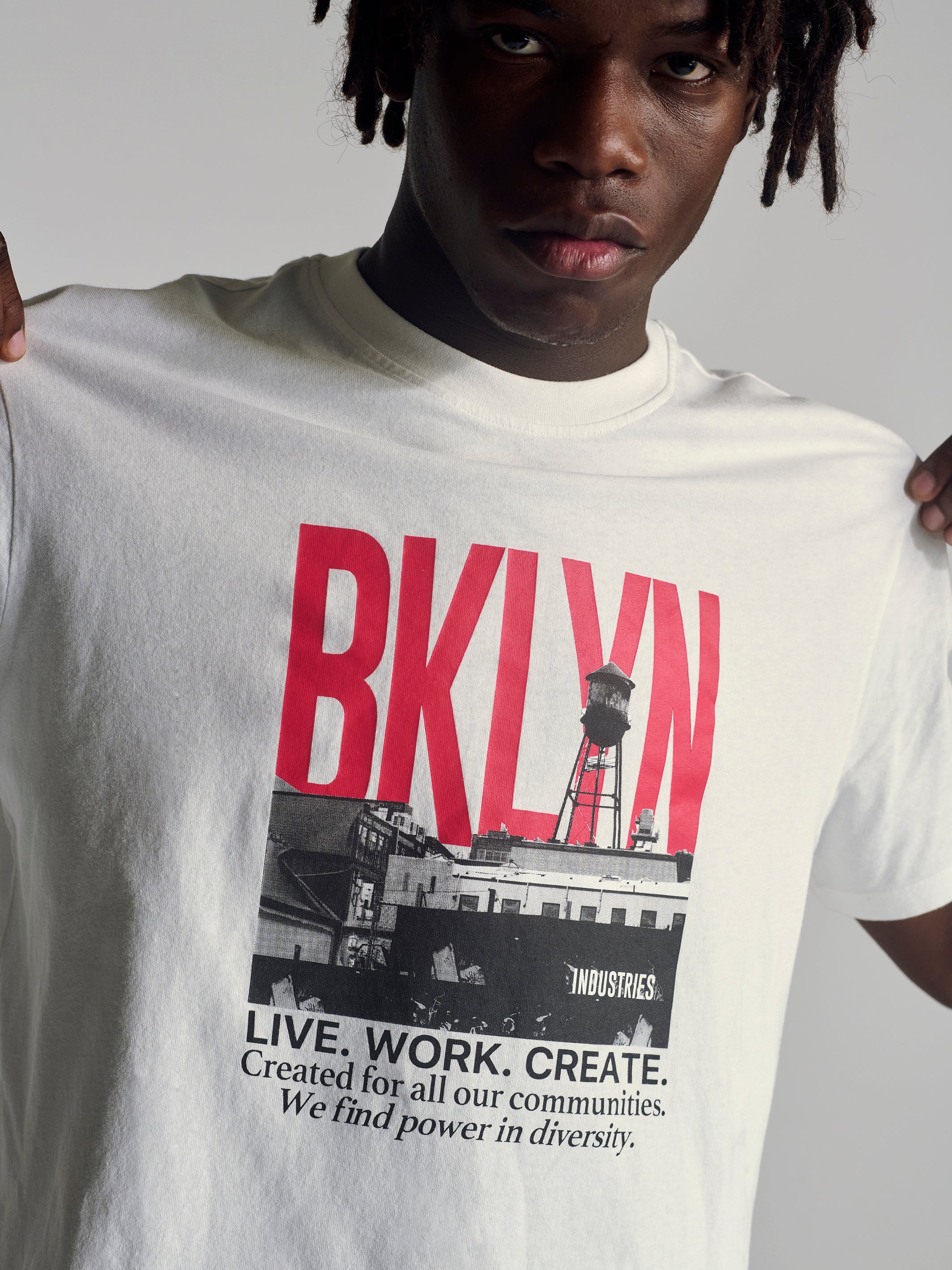 Men's City Printed T-Shirt In Antique White - BROOKLYN INDUSTRIES