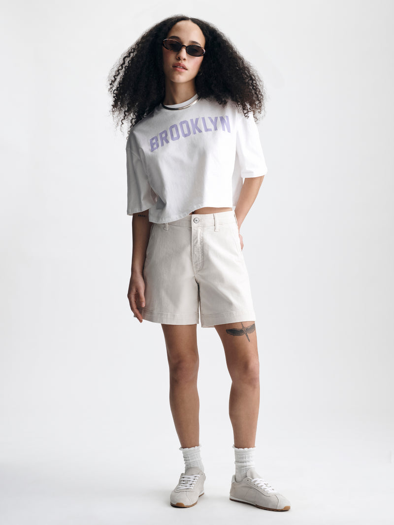 Women's Chino Shorts in Cream Colored Twill - BROOKLYN INDUSTRIES