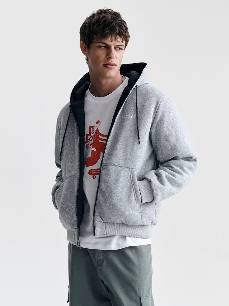 Men's Reversible Hooded Jacket in Jet Black - BROOKLYN INDUSTRIES