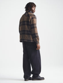 Men's Plaid Shacket in Black Check