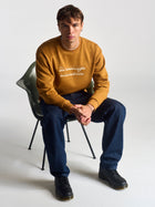 Men's Embroidered Crew Neck Sweatshirt In Spice - BROOKLYN INDUSTRIES