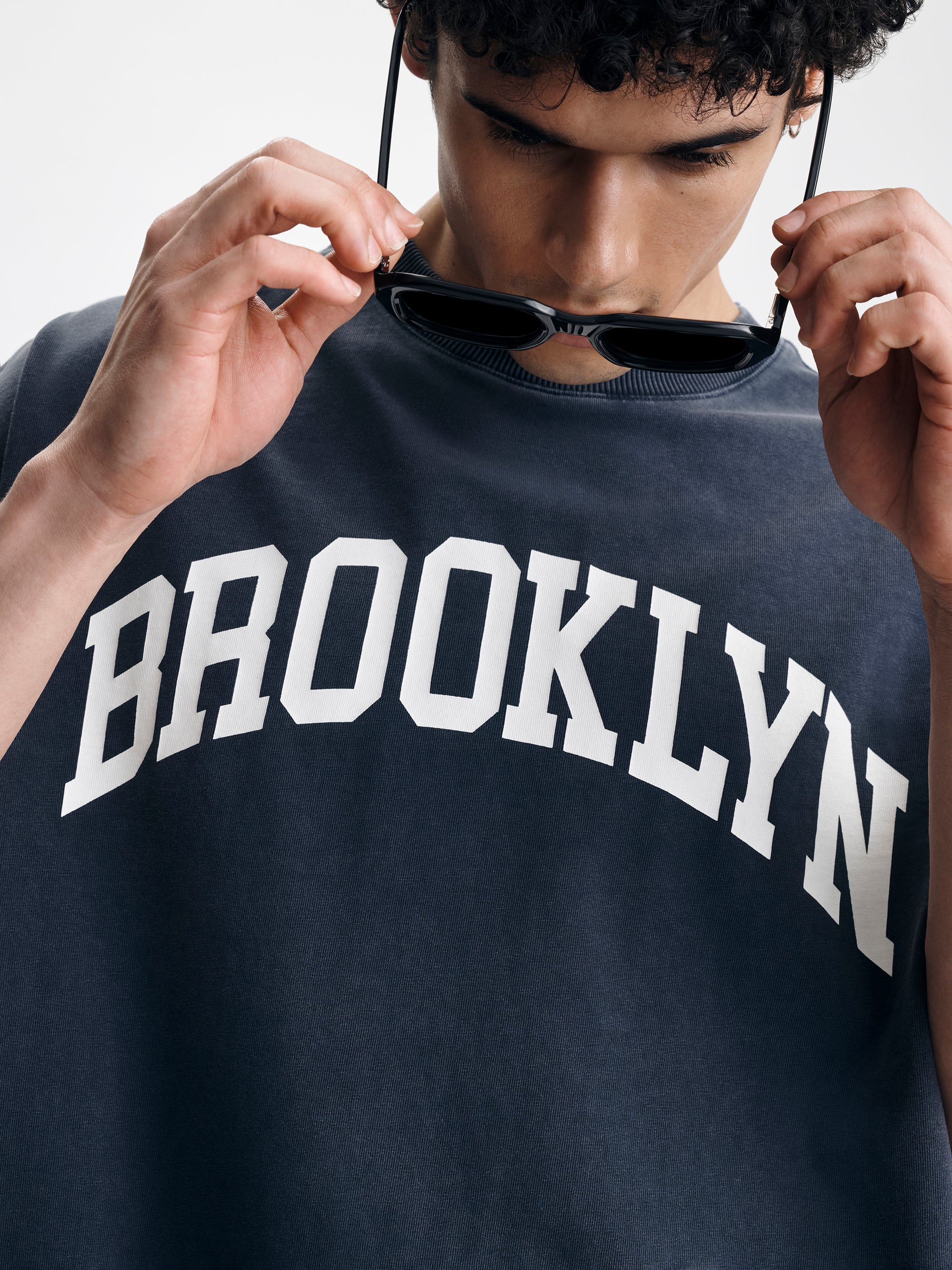 Men's Oversized Brooklyn T-Shirt in Ombre Blue - BROOKLYN INDUSTRIES
