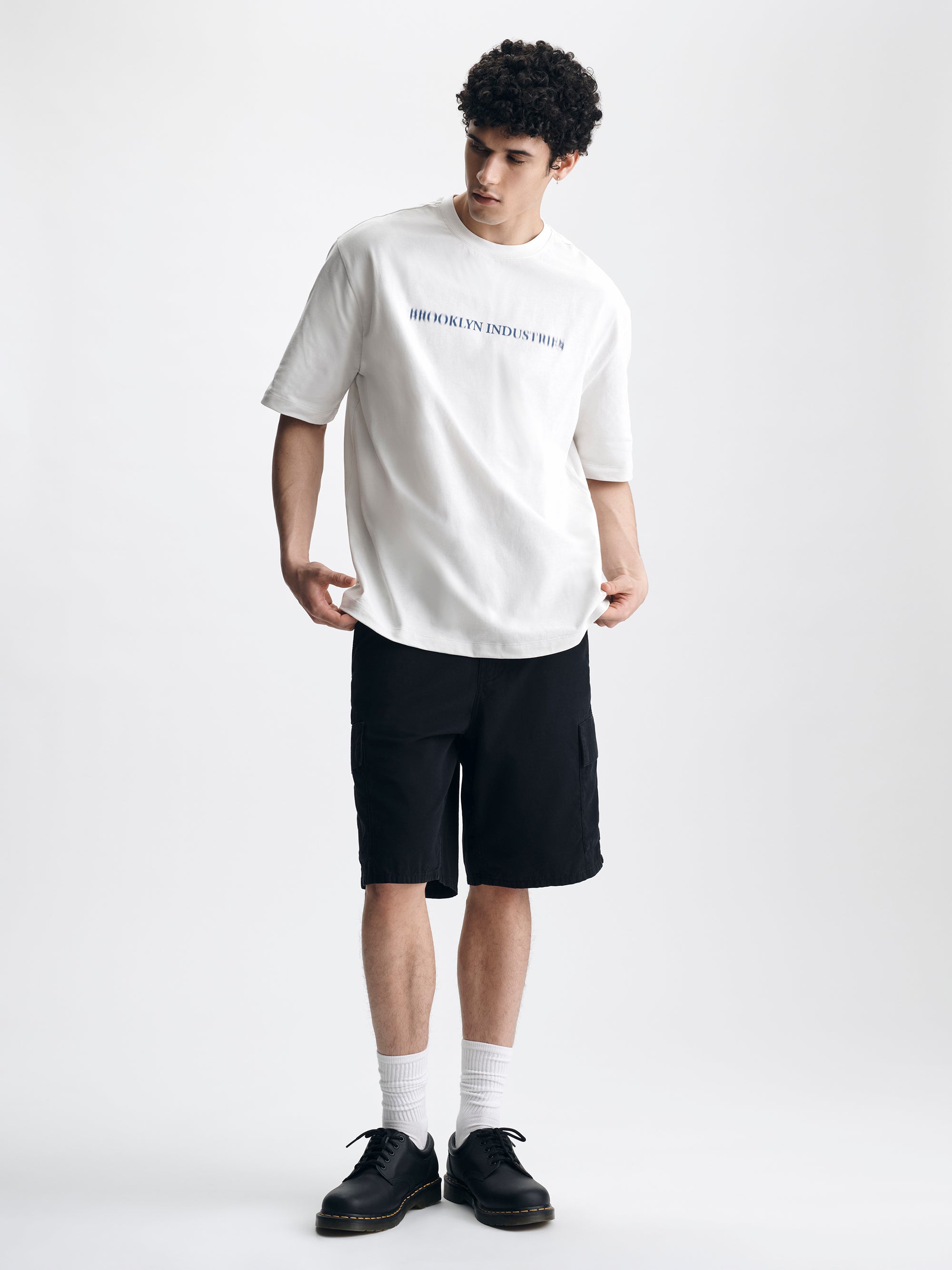 Men's Live Work Create T-Shirt in White Onyx - BROOKLYN INDUSTRIES