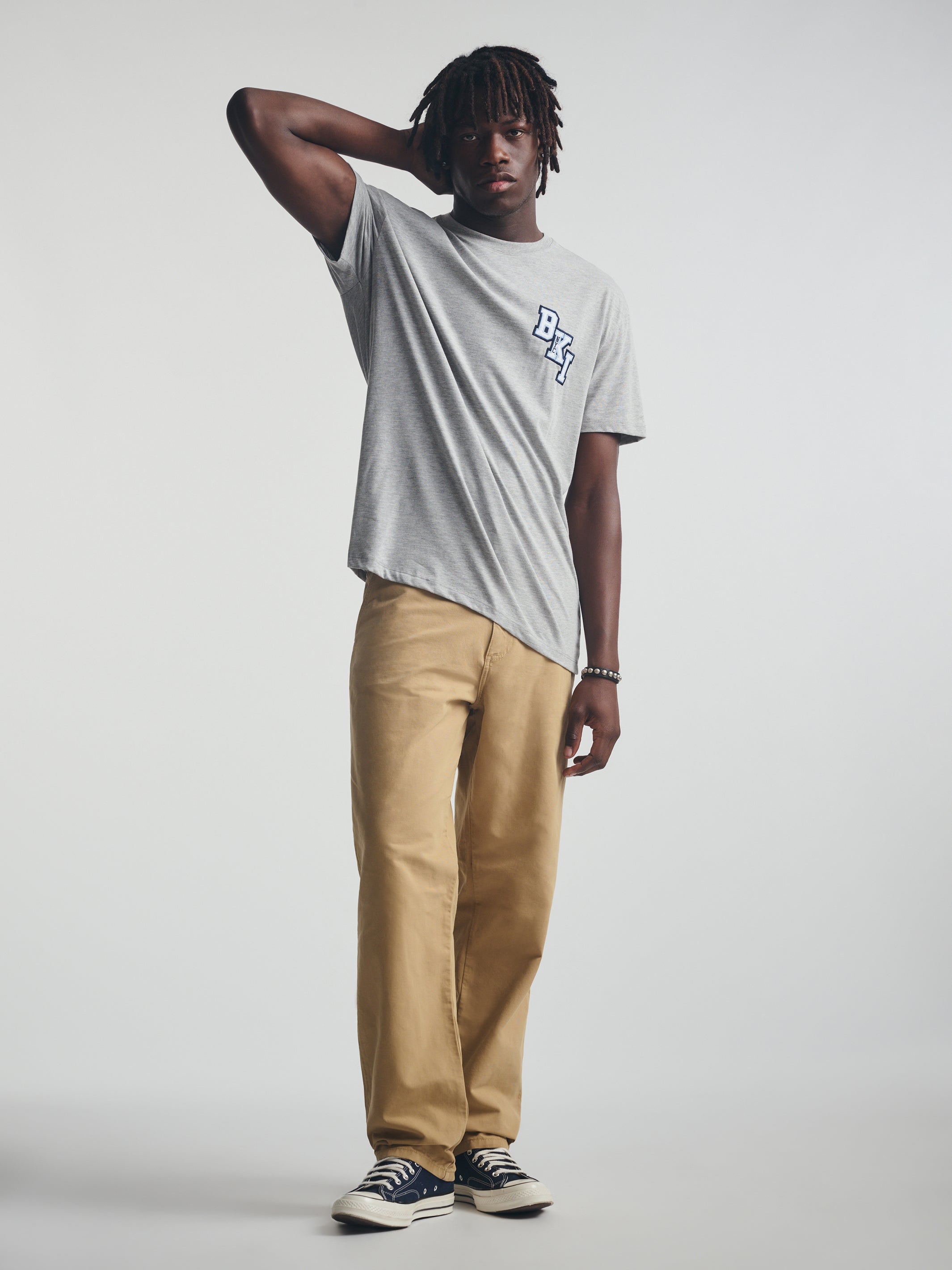 Men's Brooklyn T-Shirt in Mid Grey Melange