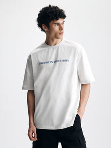 Men's Live Work Create T-Shirt in White Onyx - BROOKLYN INDUSTRIES