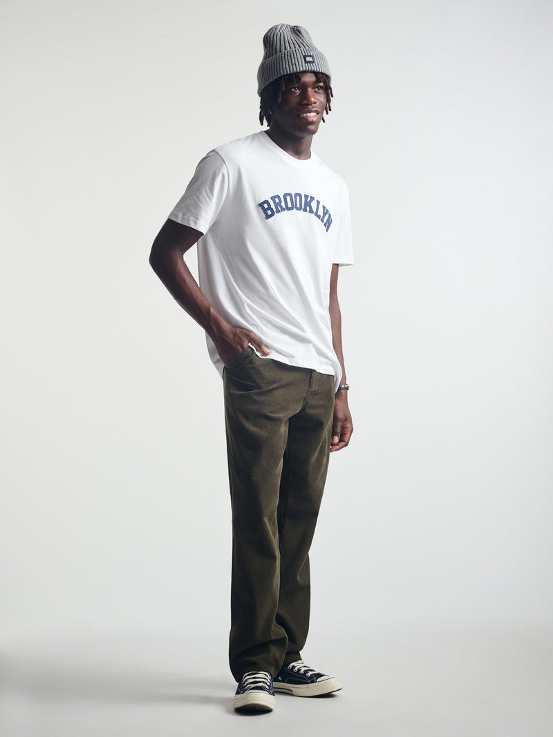 Men's Utility Pants In Dark Olive Cord