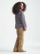 Women's Long Sleeve Plaid Shirt in Navy Check - BROOKLYN INDUSTRIES