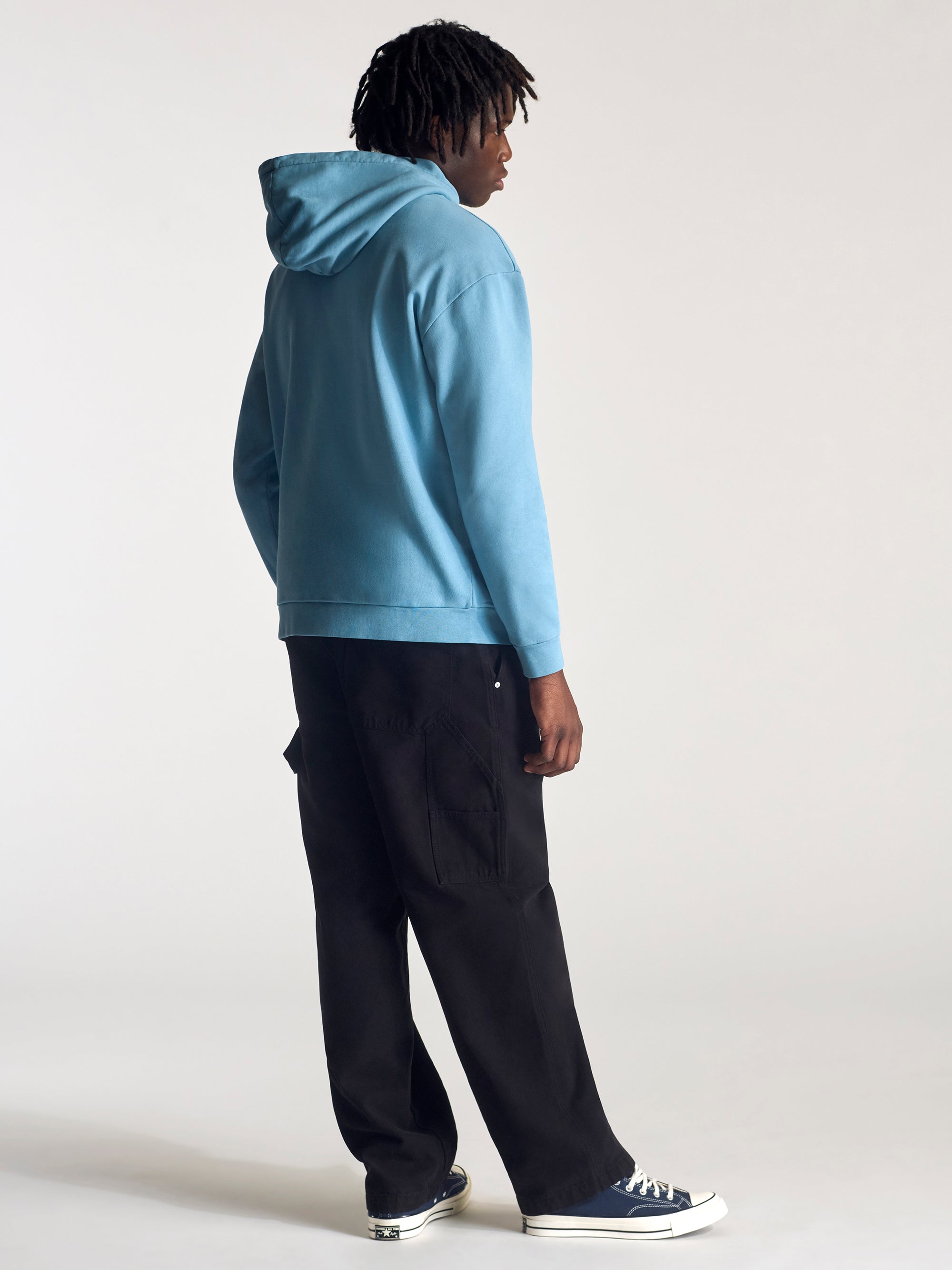 Men's Brooklyn Vintage Hooded Sweatshirt In Blue Shadow - BROOKLYN INDUSTRIES