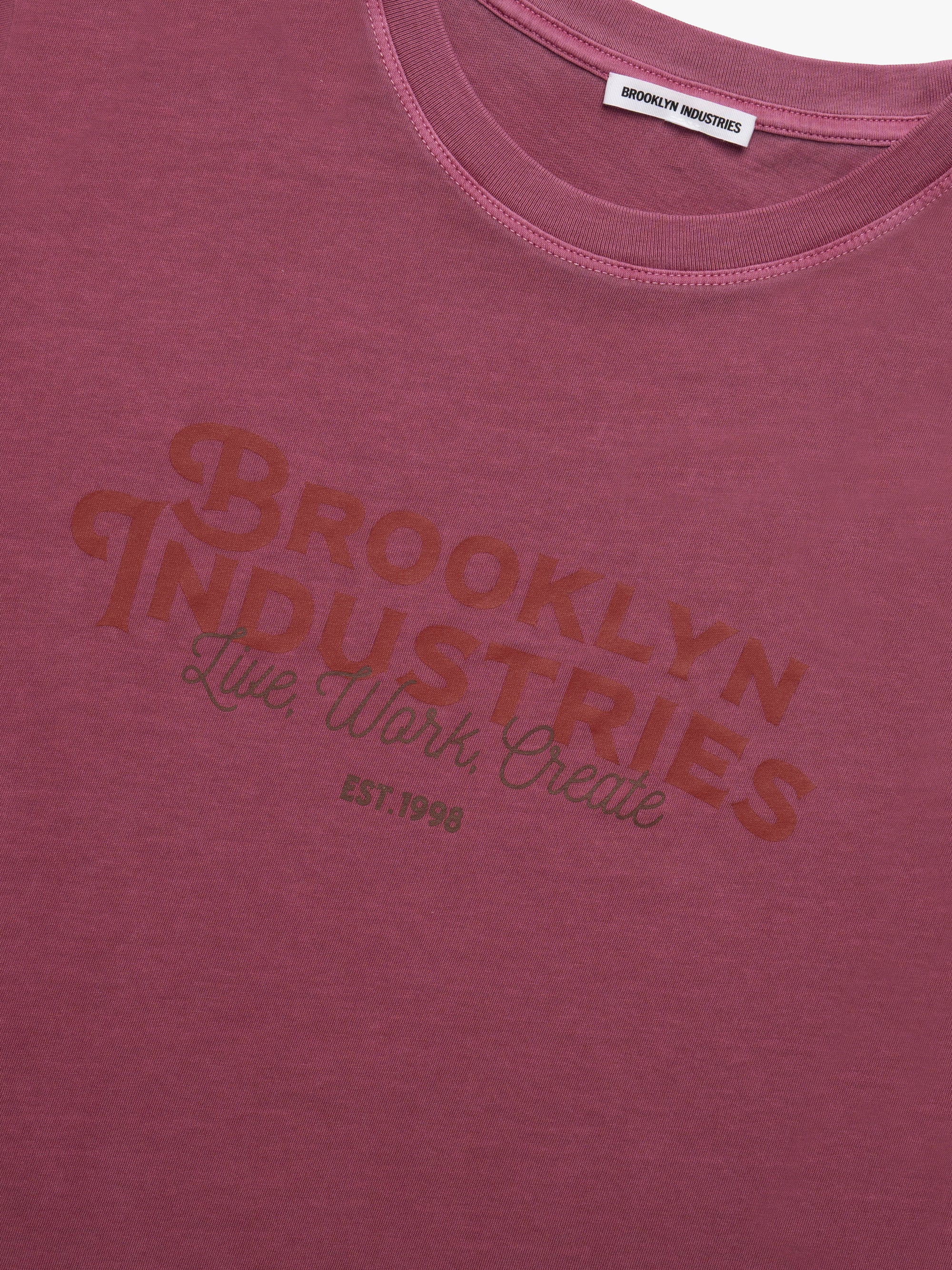 Women's Brooklyn Live Work Create T-Shirt in Biking Red - BROOKLYN INDUSTRIES