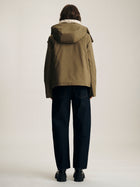 Women's Hooded Puffer Jacket in Dusky Green - BROOKLYN INDUSTRIES