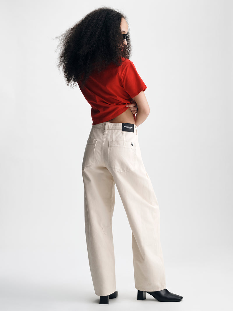Women's Barrel Chino Pants in Sandshell Colored Twill - BROOKLYN INDUSTRIES