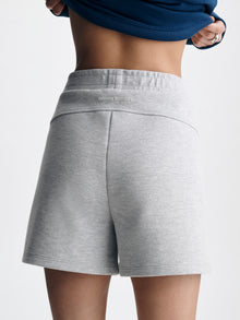 Women's Pique Shorts in Light Grey Melange - BROOKLYN INDUSTRIES