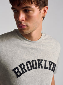 Men's Brooklyn T-Shirt In Grey Melange - BROOKLYN INDUSTRIES