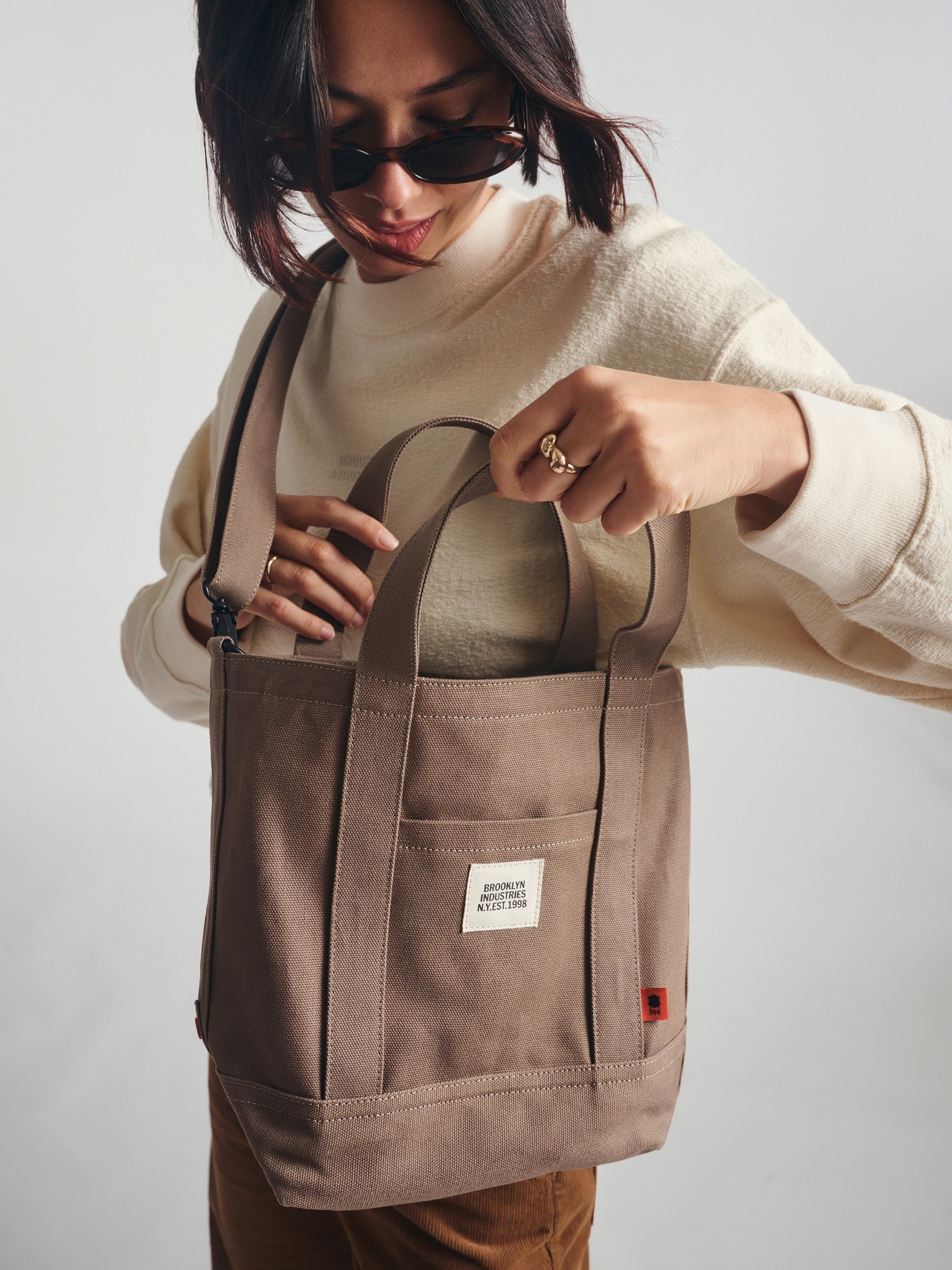 Brooklyn Crossbody Tote Bag in Brown
