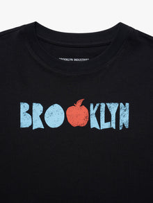 Women's Brooklyn Graphic Cropped T-Shirt in Black