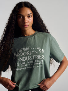 Women's Brooklyn 1998 T-Shirt In Sage - BROOKLYN INDUSTRIES