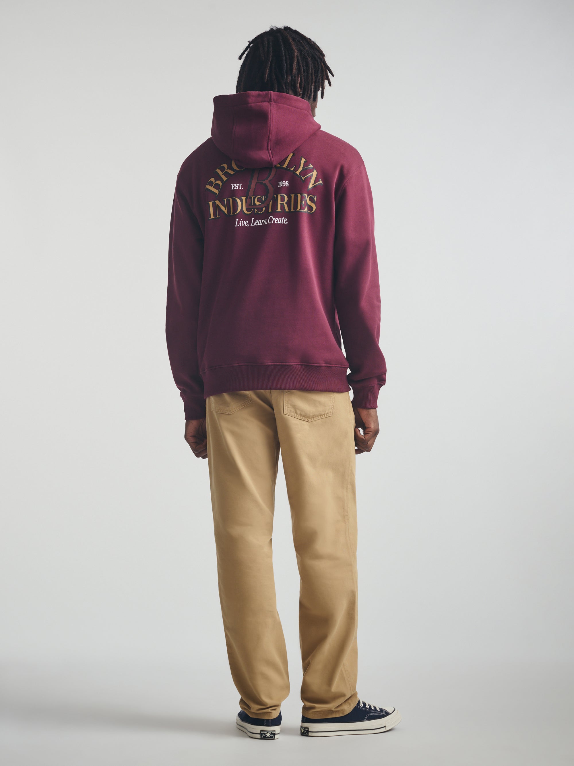Men's Live Work Create Sweatshirt In Windsor Wine - BROOKLYN INDUSTRIES