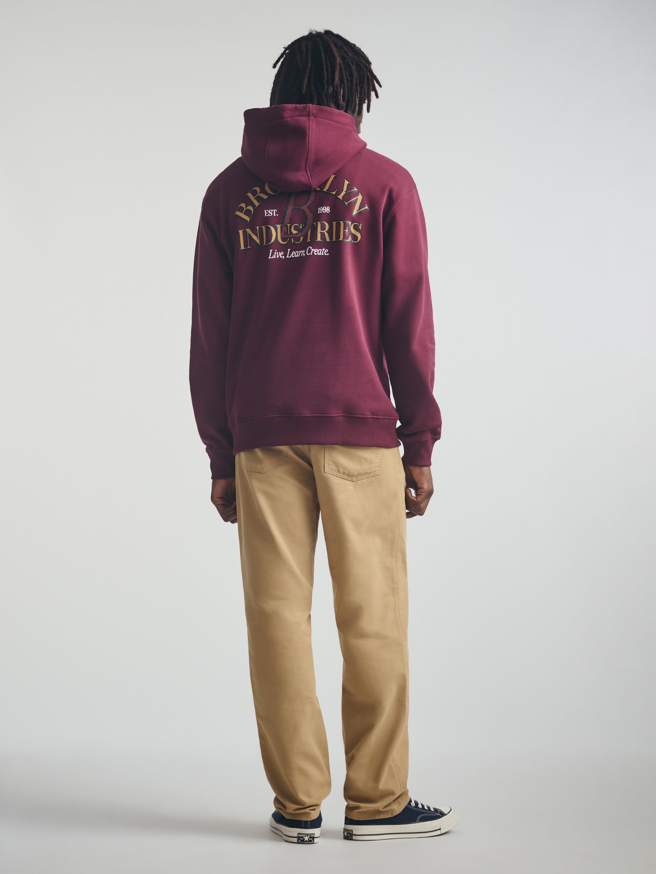 Men's Live Work Create Sweatshirt In Windsor Wine - BROOKLYN INDUSTRIES