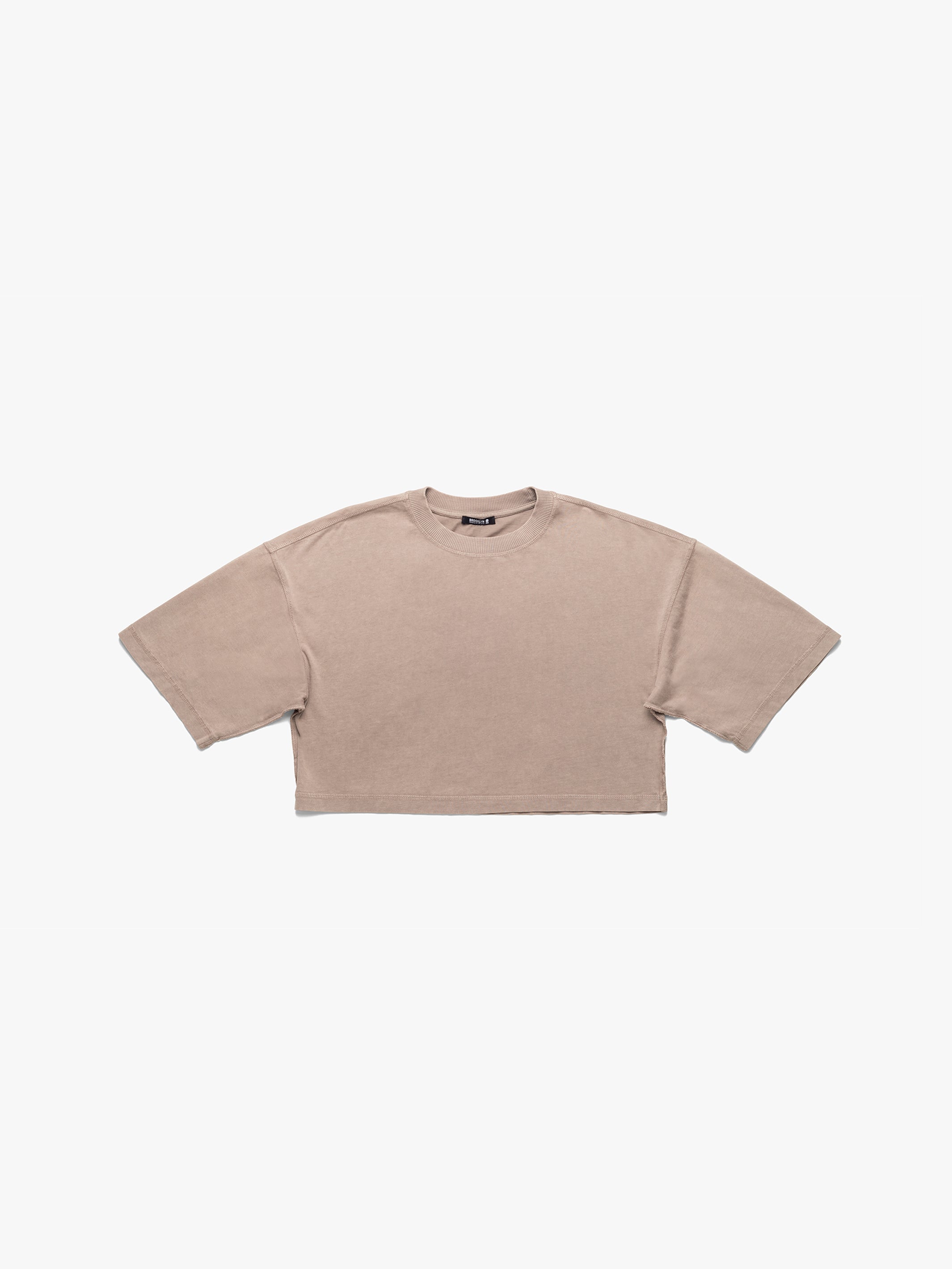 Women's York Oversized Cropped Tee In Sand - BROOKLYN INDUSTRIES