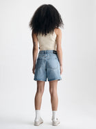 Women's Straight Leg Shorts in Bleached Everyday Denim - BROOKLYN INDUSTRIES