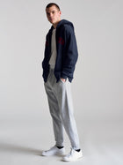 Men's Campus Zip Up Sweatshirt In Navy - BROOKLYN INDUSTRIES