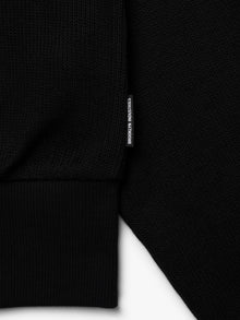 Women's Cropped Zip-Up Hoodie in Black - BROOKLYN INDUSTRIES