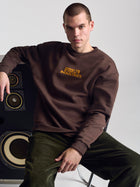 Men's Brooklyn Vintage Crew Neck Sweatshirt In Coffee Bean - BROOKLYN INDUSTRIES