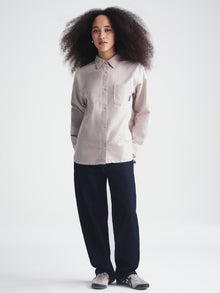 Women's Long Sleeve Shirt in Burgundy Striped