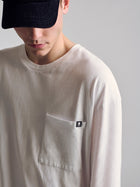 Men's Long Sleeve Pocket T-Shirt In White - BROOKLYN INDUSTRIES