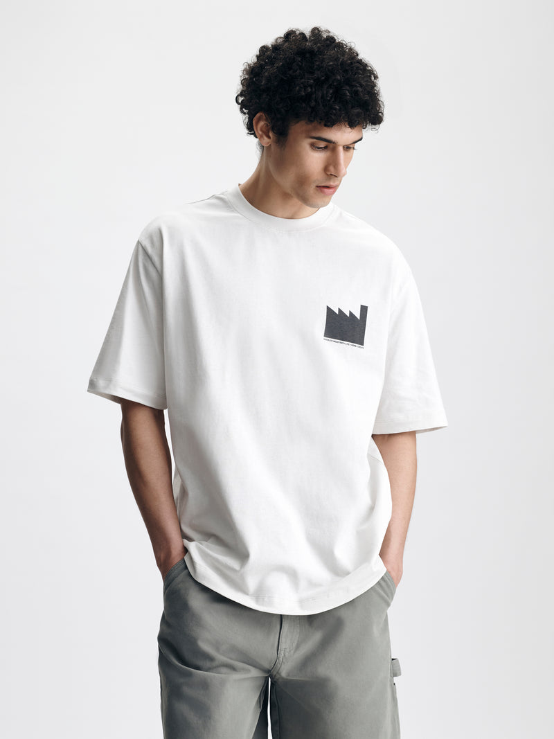 Men's Brooklyn Factory T-Shirt in White Onyx - BROOKLYN INDUSTRIES